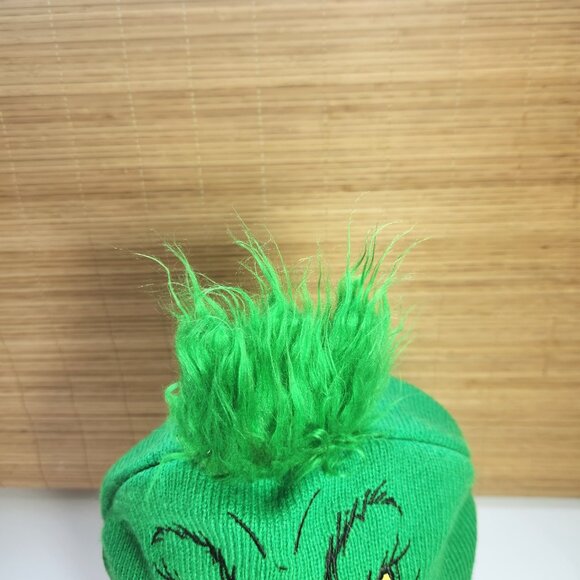 The Grinch Beanie Hat Green Knit Fleece Lined Braids Unisex One Size Dr Seuss - Picture 4 of 12